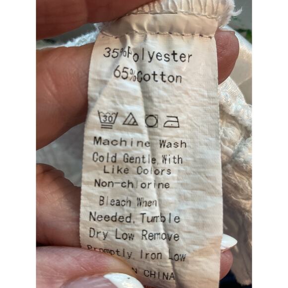 Romwe White Eyelet Off Shoulder Boho Peasant Top S - Picture 5 of 6